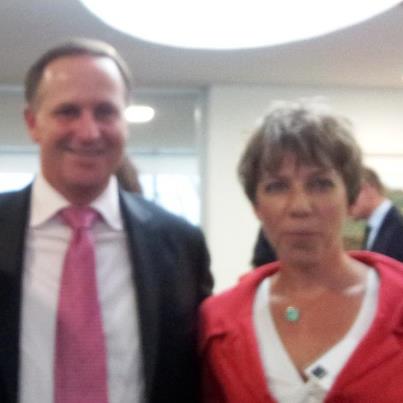 John Key with Helga