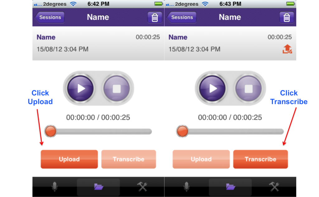 TranscribeMe iPhone App: Upload & Transcribe